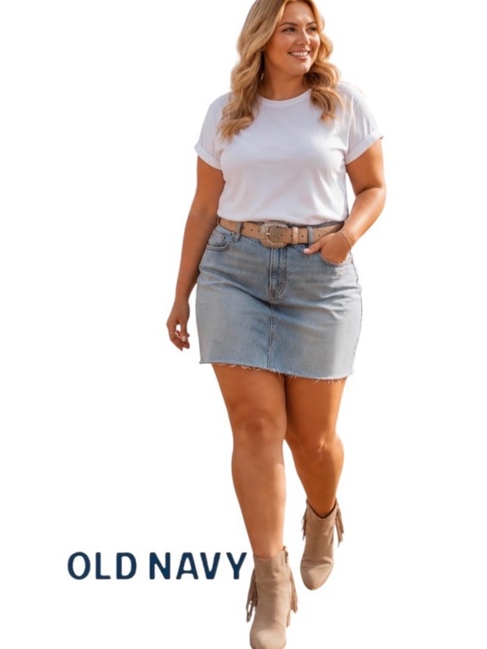 Old Navy Dresses & Skirts - 28W Plus Size Old Navy Denim Mini Skirt in Medium Wash